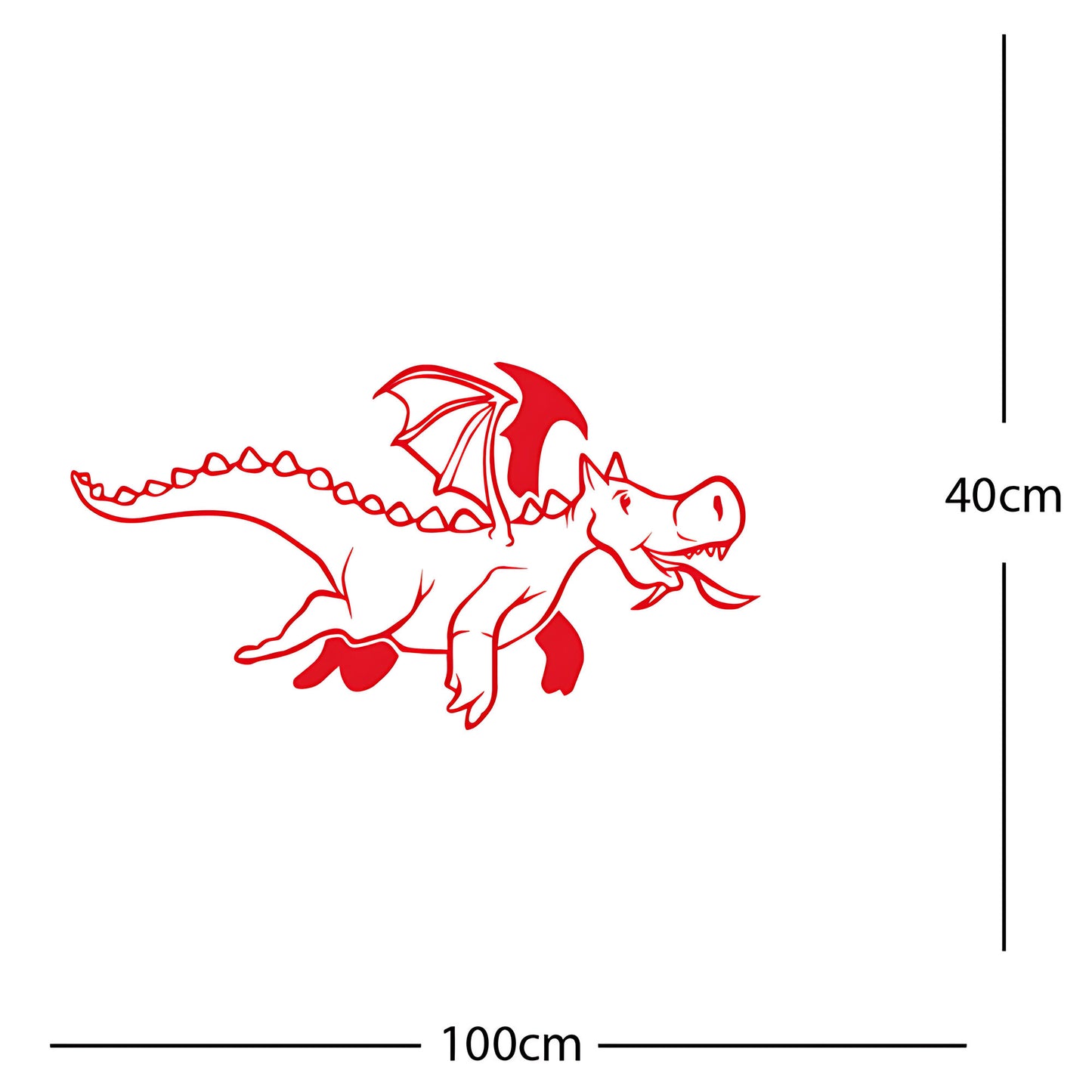 Dragon with Flames Wall Sticker – Fantasy Kids Bedroom Decal
