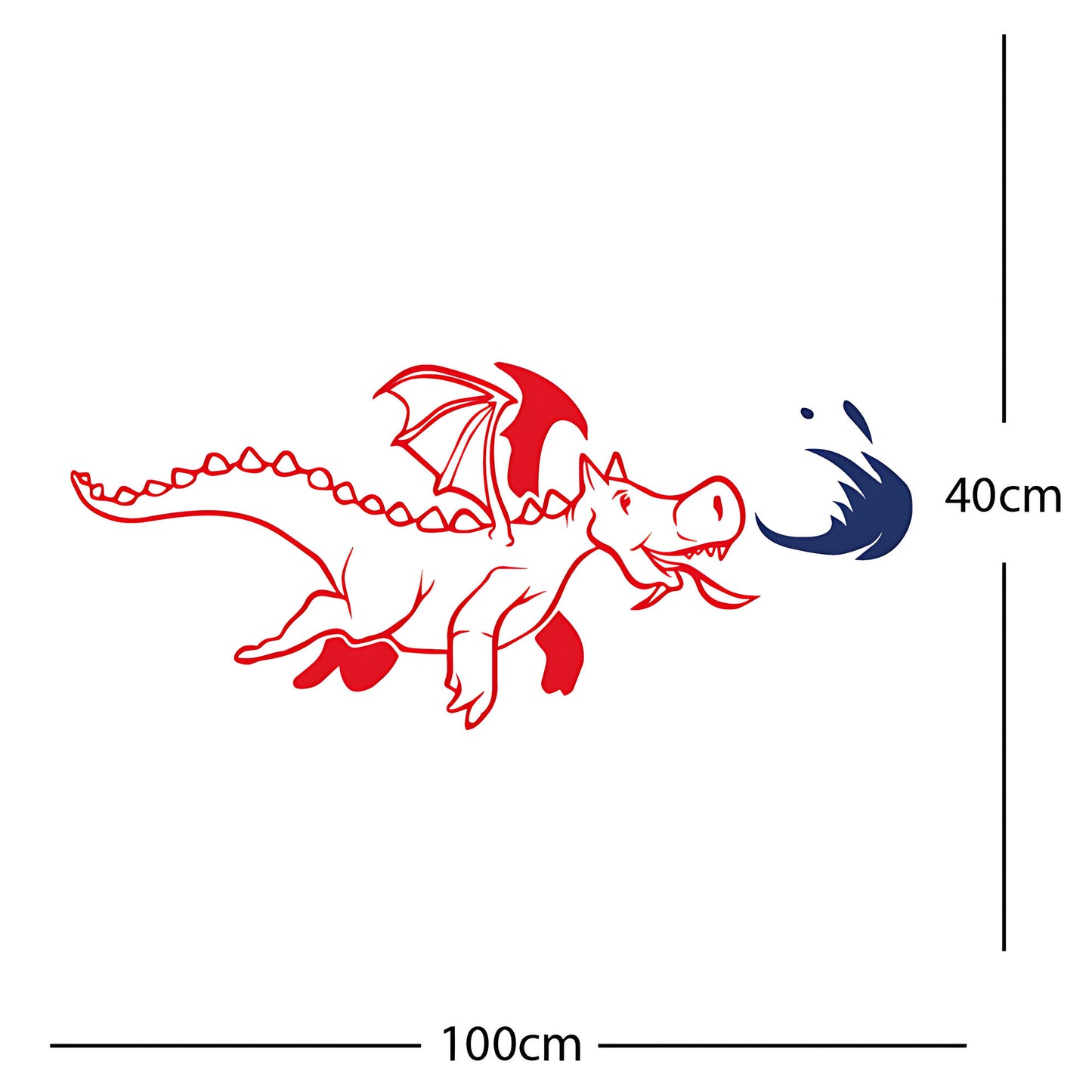 Dragon with Flames Wall Sticker – Fantasy Kids Bedroom Decal