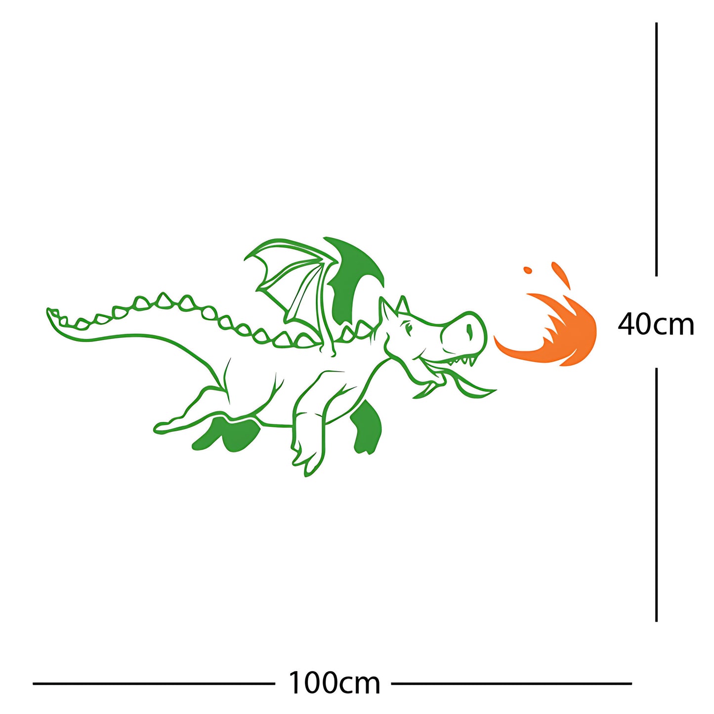 Dragon with Flames Wall Sticker – Fantasy Kids Bedroom Decal
