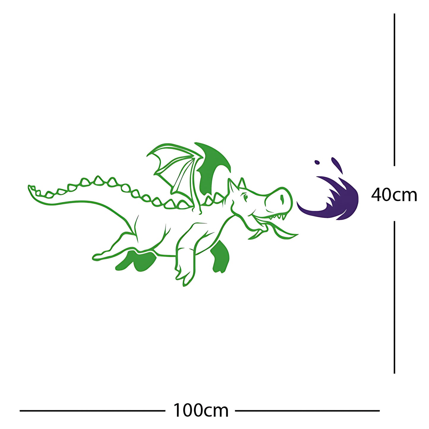Dragon with Flames Wall Sticker – Fantasy Kids Bedroom Decal