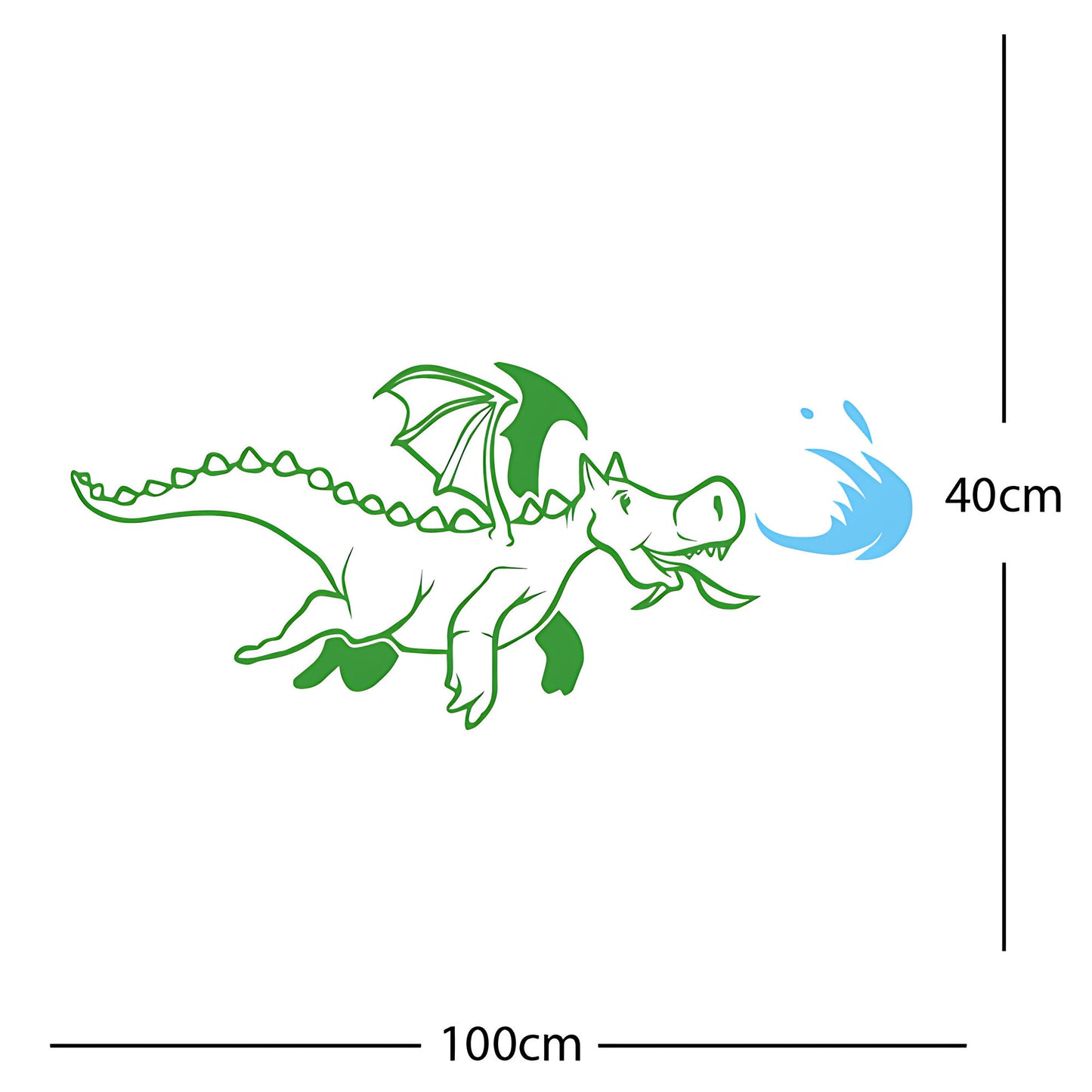 Dragon with Flames Wall Sticker – Fantasy Kids Bedroom Decal