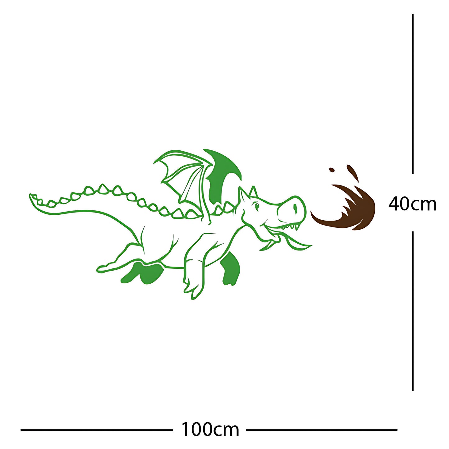 Dragon with Flames Wall Sticker – Fantasy Kids Bedroom Decal