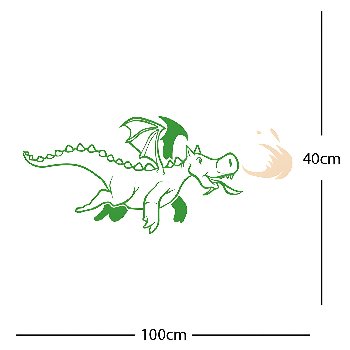 Dragon with Flames Wall Sticker – Fantasy Kids Bedroom Decal