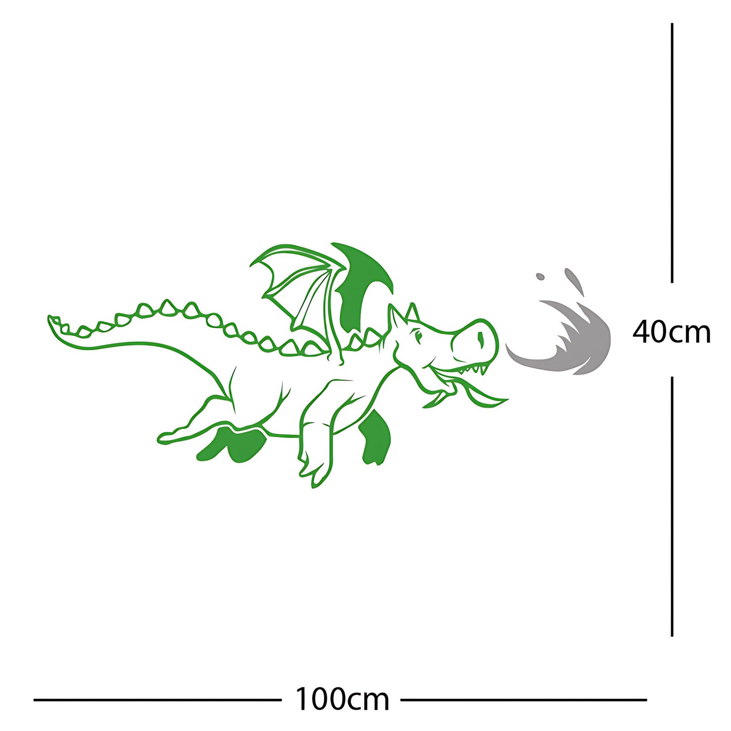 Dragon with Flames Wall Sticker – Fantasy Kids Bedroom Decal