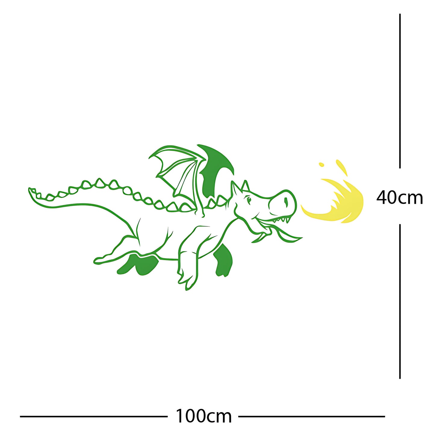 Dragon with Flames Wall Sticker – Fantasy Kids Bedroom Decal