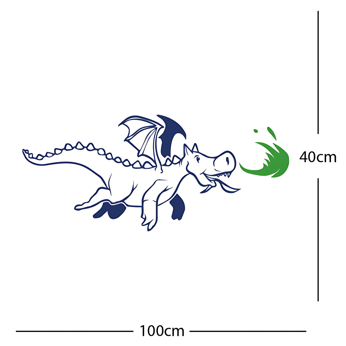 Dragon with Flames Wall Sticker – Fantasy Kids Bedroom Decal