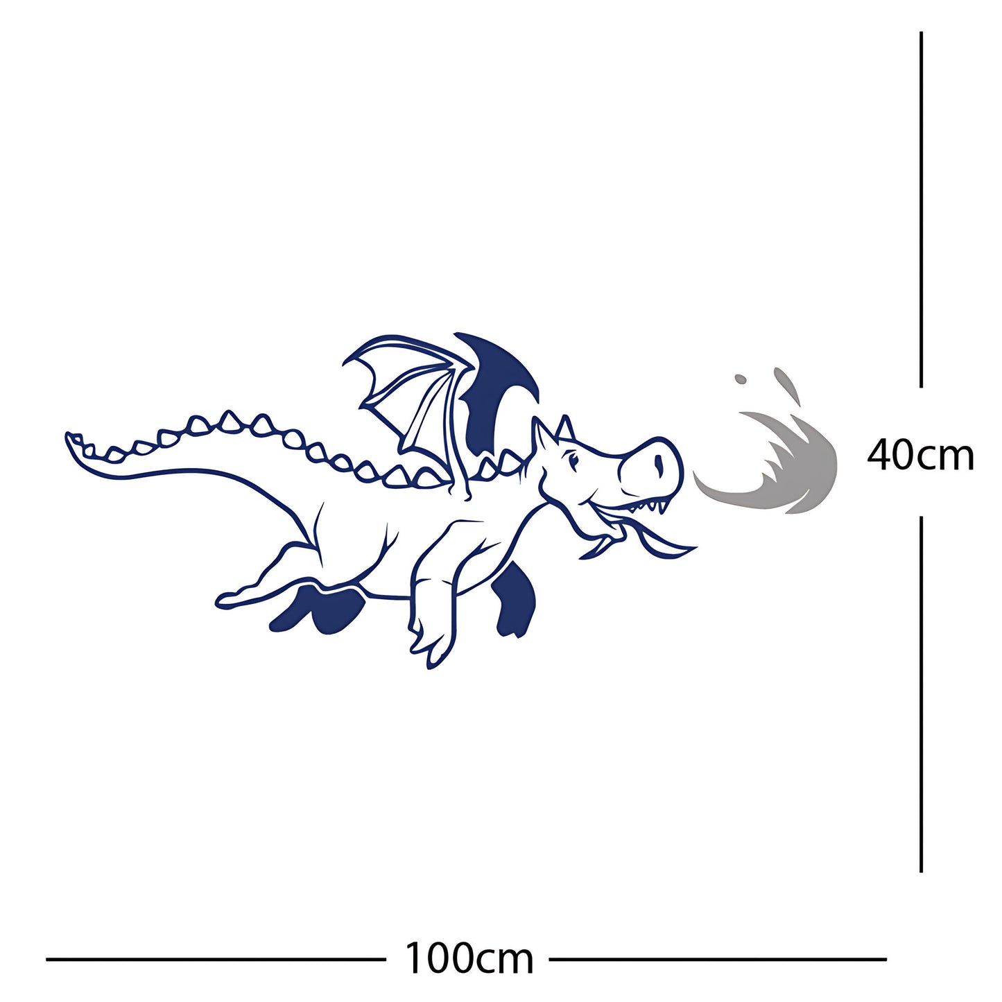 Dragon with Flames Wall Sticker – Fantasy Kids Bedroom Decal