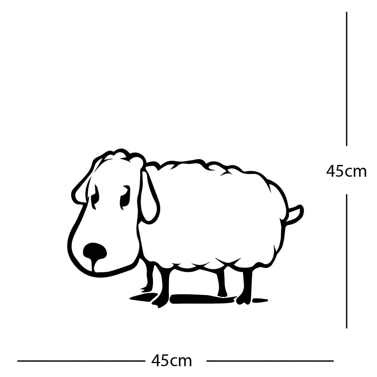 Sheep Wall Sticker – Cute Cartoon Farm Animal with Heart Speech Bubble Decal