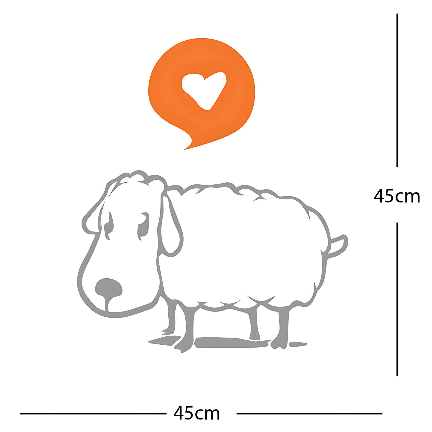 Sheep Wall Sticker – Cute Cartoon Farm Animal with Heart Speech Bubble Decal