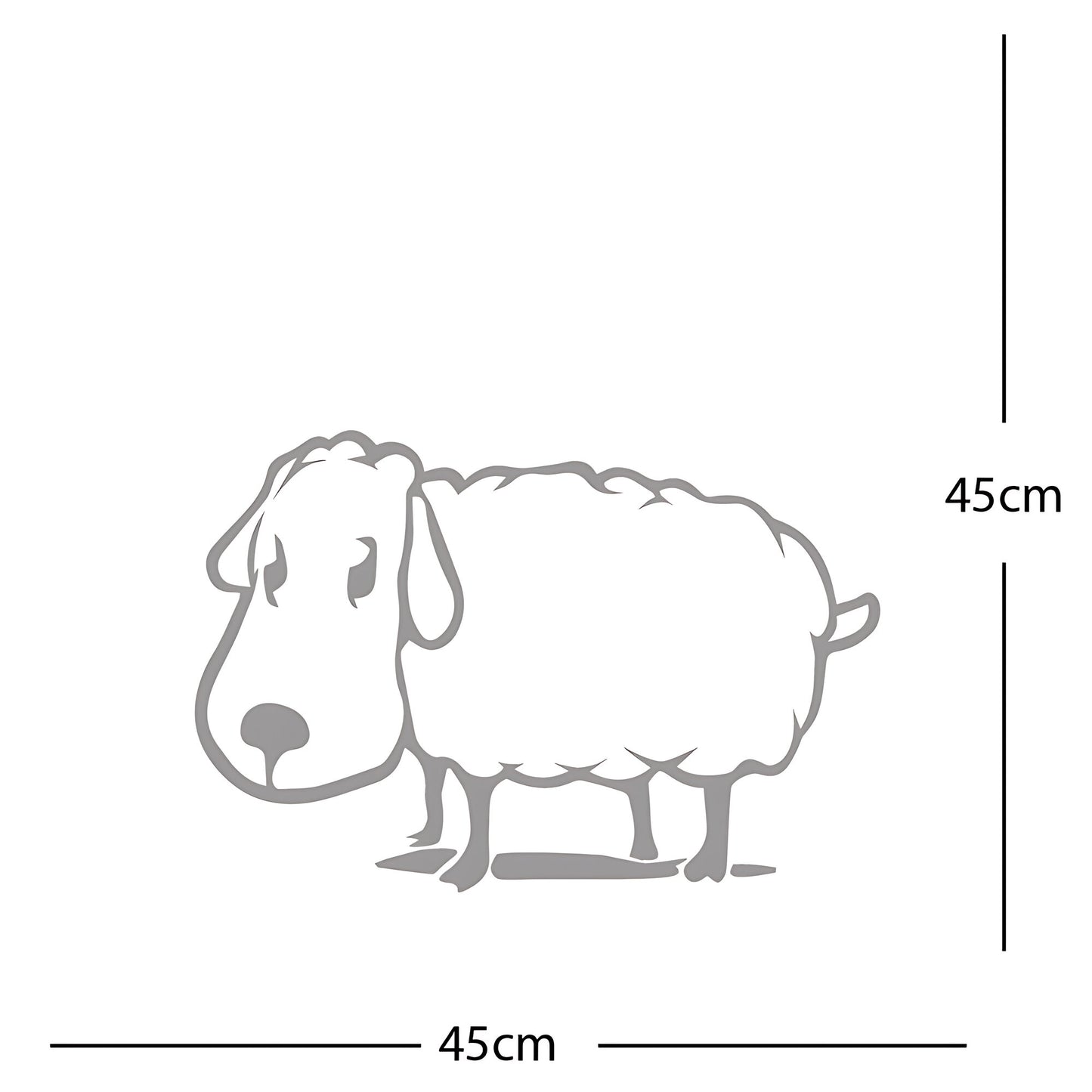 Sheep Wall Sticker – Cute Cartoon Farm Animal with Heart Speech Bubble Decal