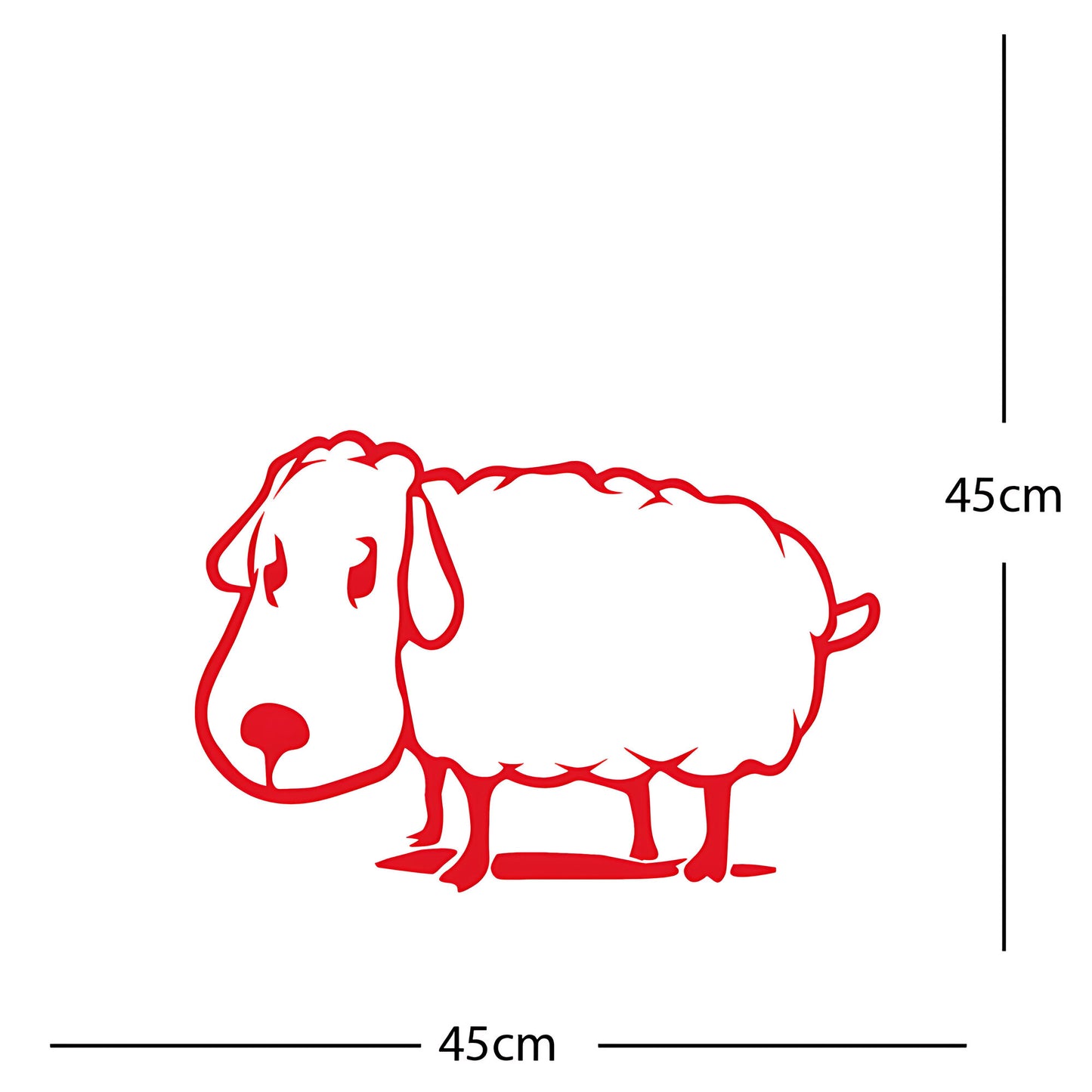 Sheep Wall Sticker – Cute Cartoon Farm Animal with Heart Speech Bubble Decal