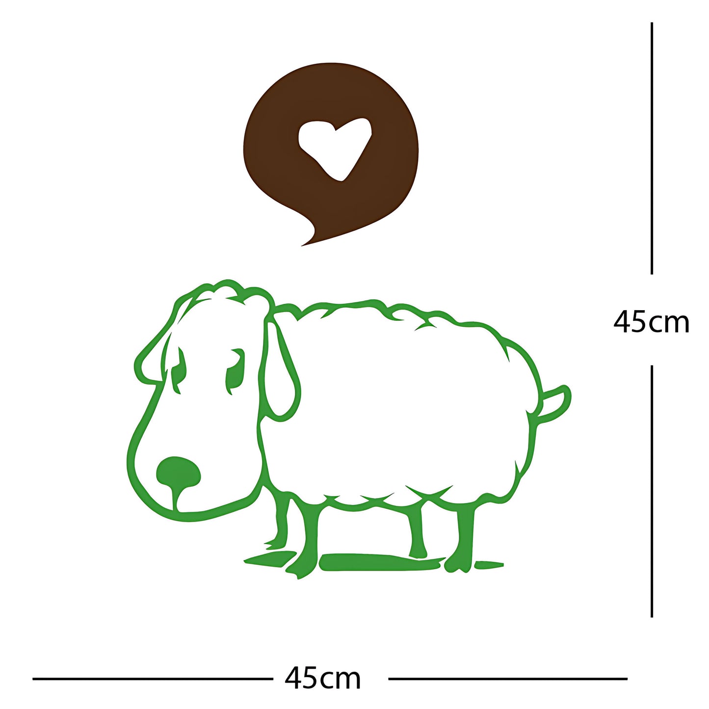 Sheep Wall Sticker – Cute Cartoon Farm Animal with Heart Speech Bubble Decal