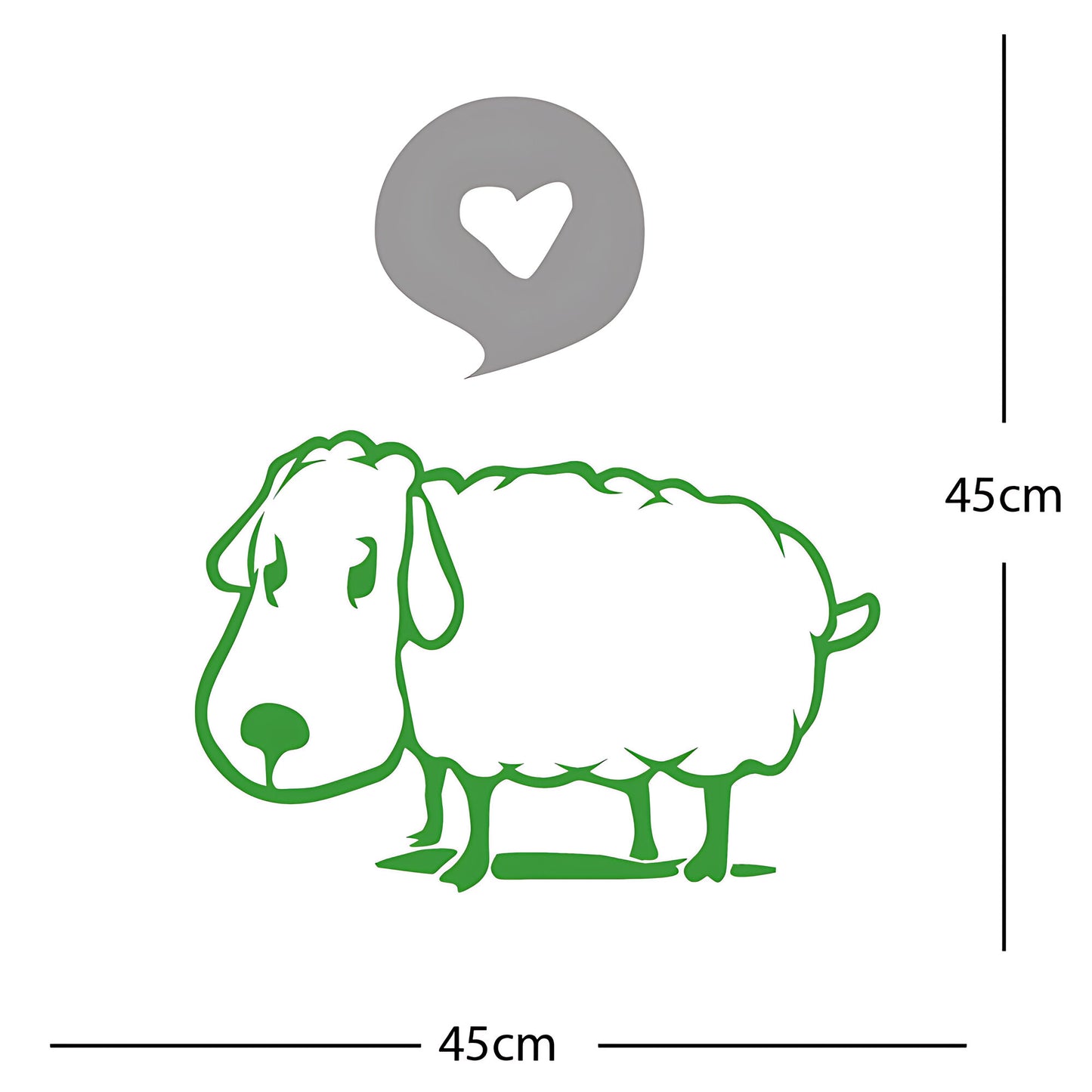 Sheep Wall Sticker – Cute Cartoon Farm Animal with Heart Speech Bubble Decal