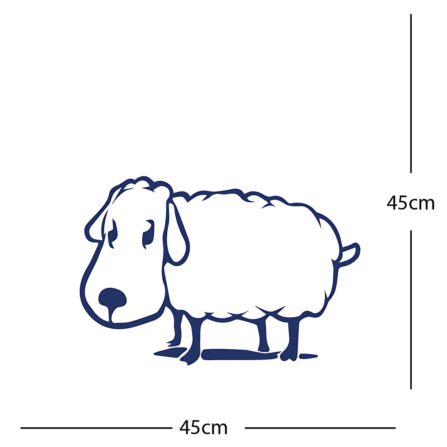 Sheep Wall Sticker – Cute Cartoon Farm Animal with Heart Speech Bubble Decal