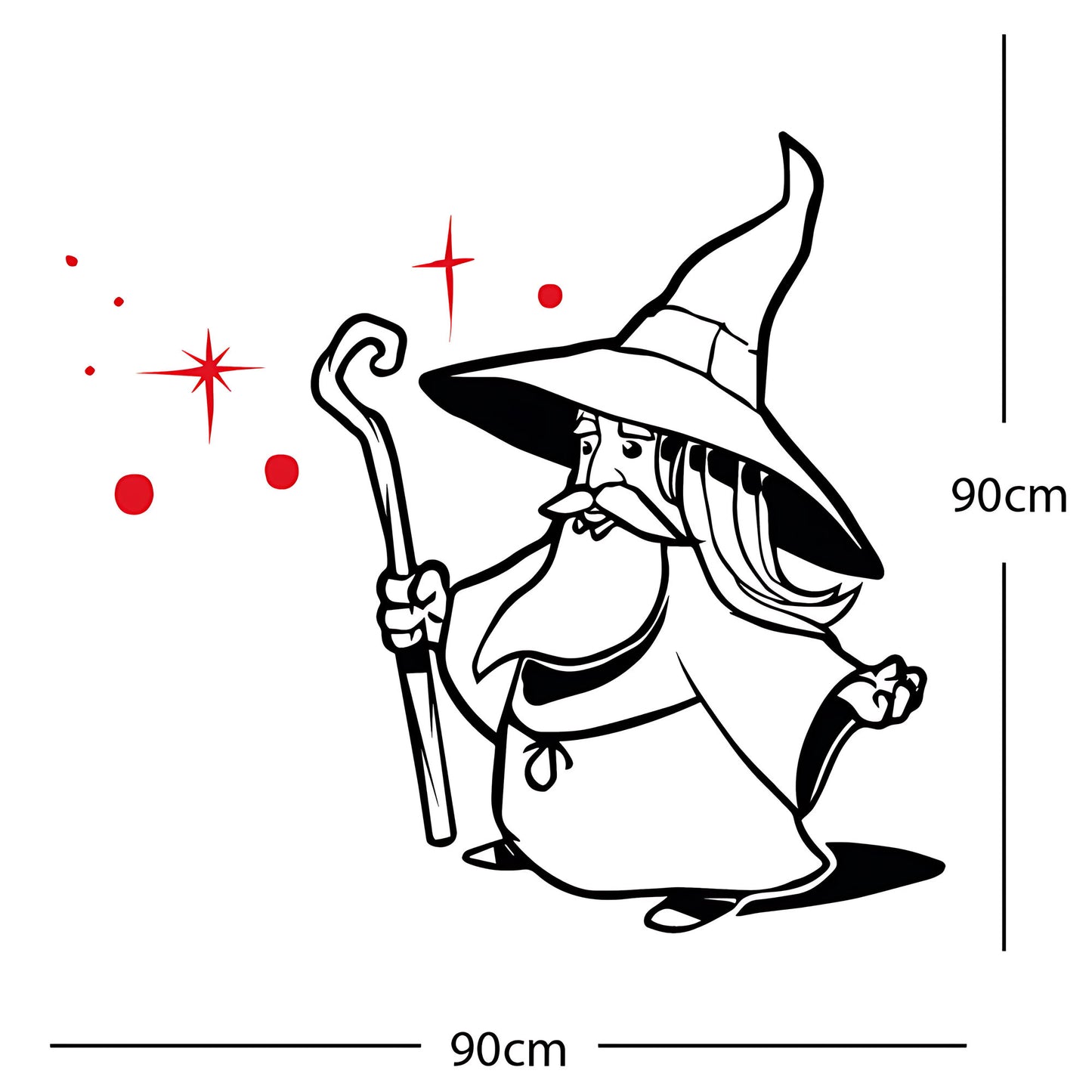 Merlin Wizard Wall Sticker – Fantasy Kids Bedroom Vinyl Decal