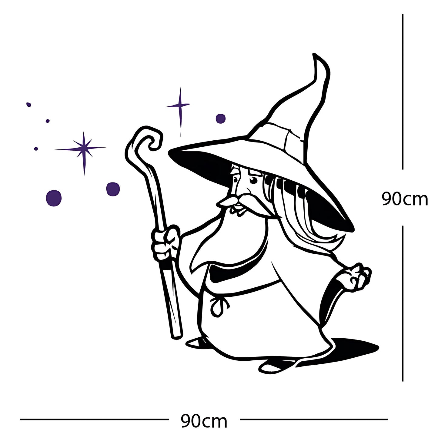 Merlin Wizard Wall Sticker – Fantasy Kids Bedroom Vinyl Decal