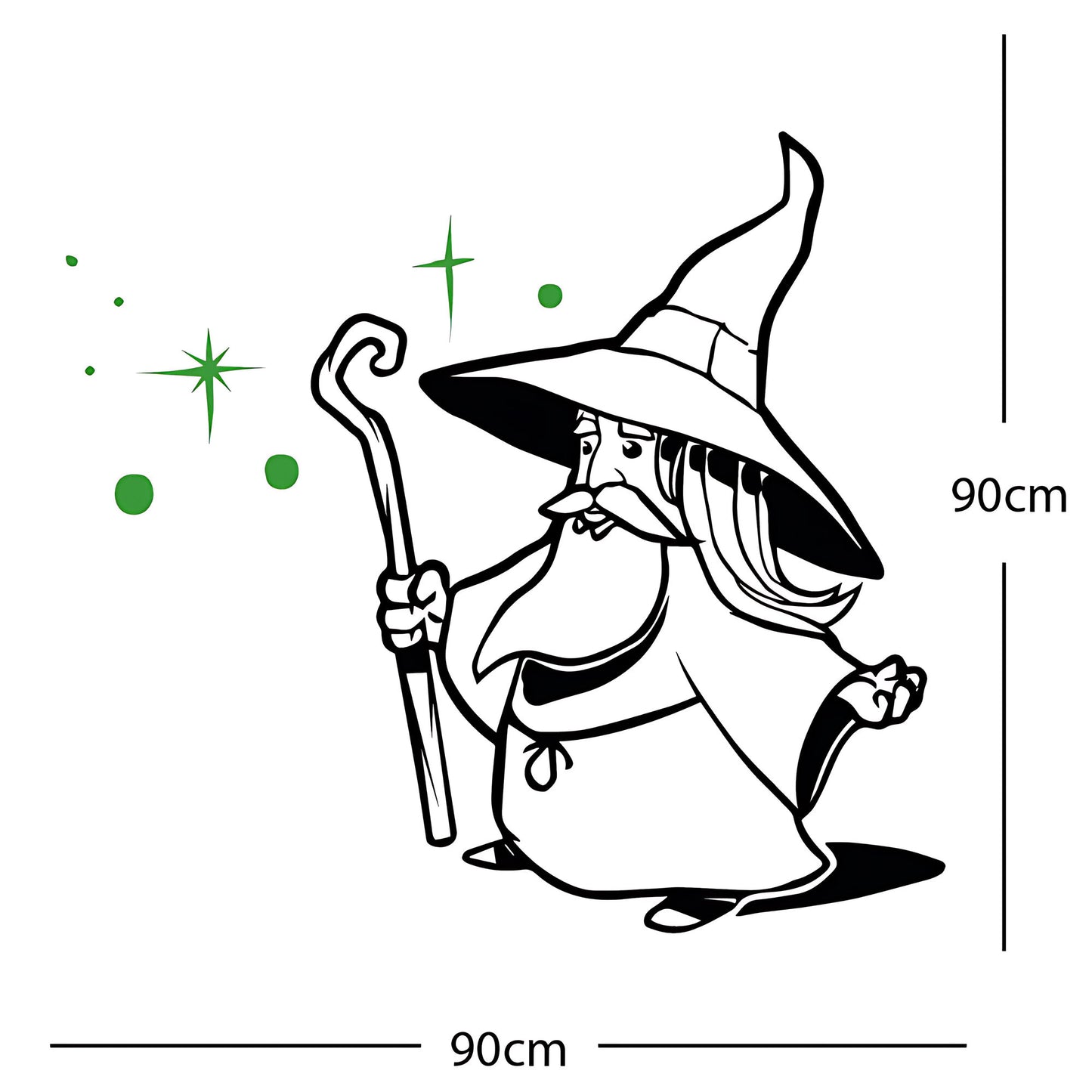 Merlin Wizard Wall Sticker – Fantasy Kids Bedroom Vinyl Decal