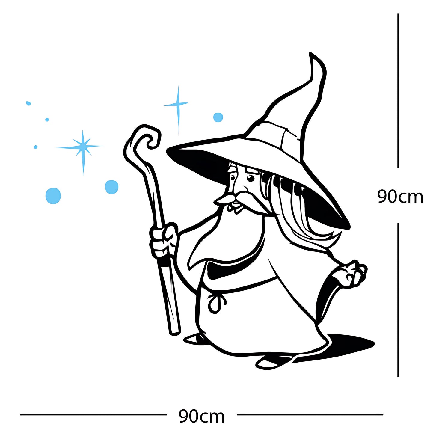 Merlin Wizard Wall Sticker – Fantasy Kids Bedroom Vinyl Decal