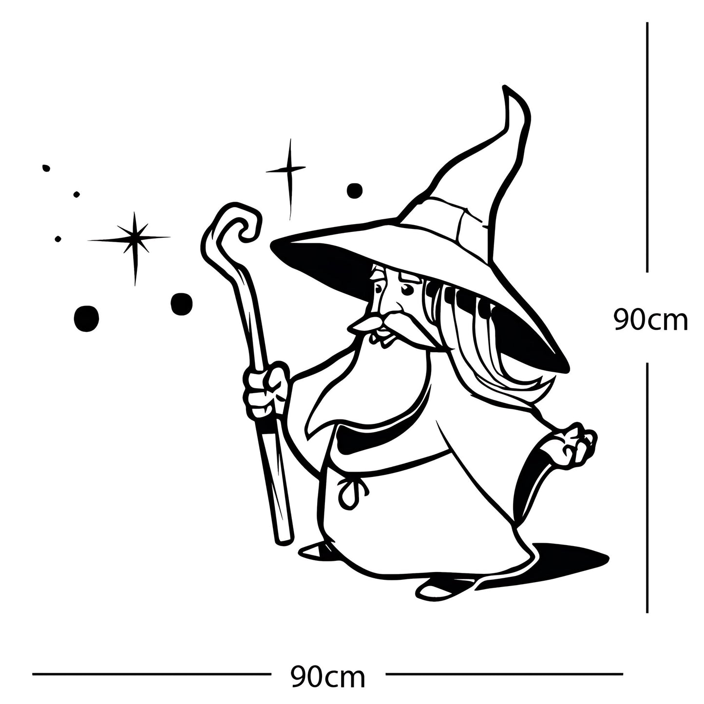 Merlin Wizard Wall Sticker – Fantasy Kids Bedroom Vinyl Decal