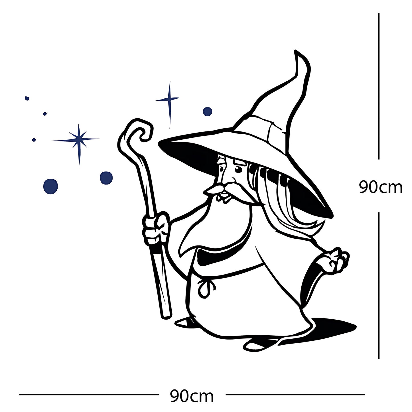 Merlin Wizard Wall Sticker – Fantasy Kids Bedroom Vinyl Decal