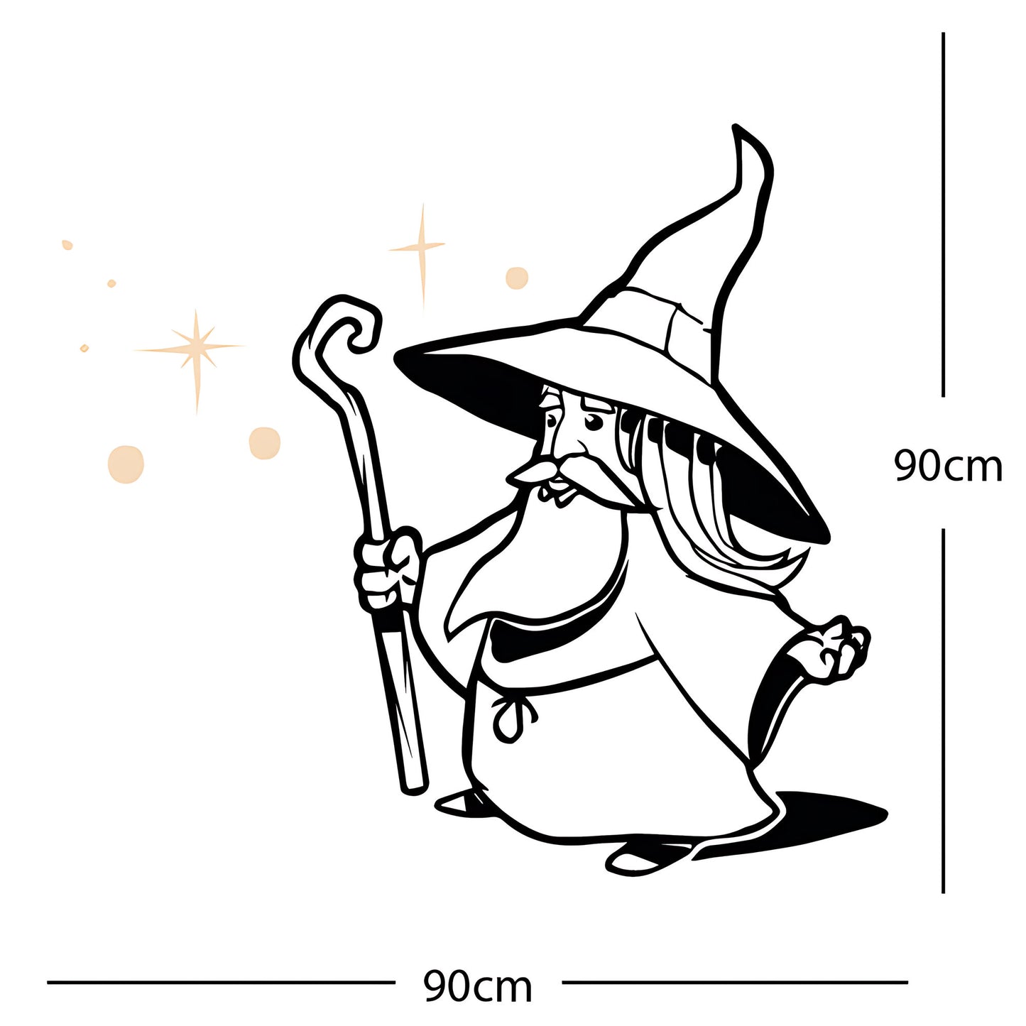 Merlin Wizard Wall Sticker – Fantasy Kids Bedroom Vinyl Decal