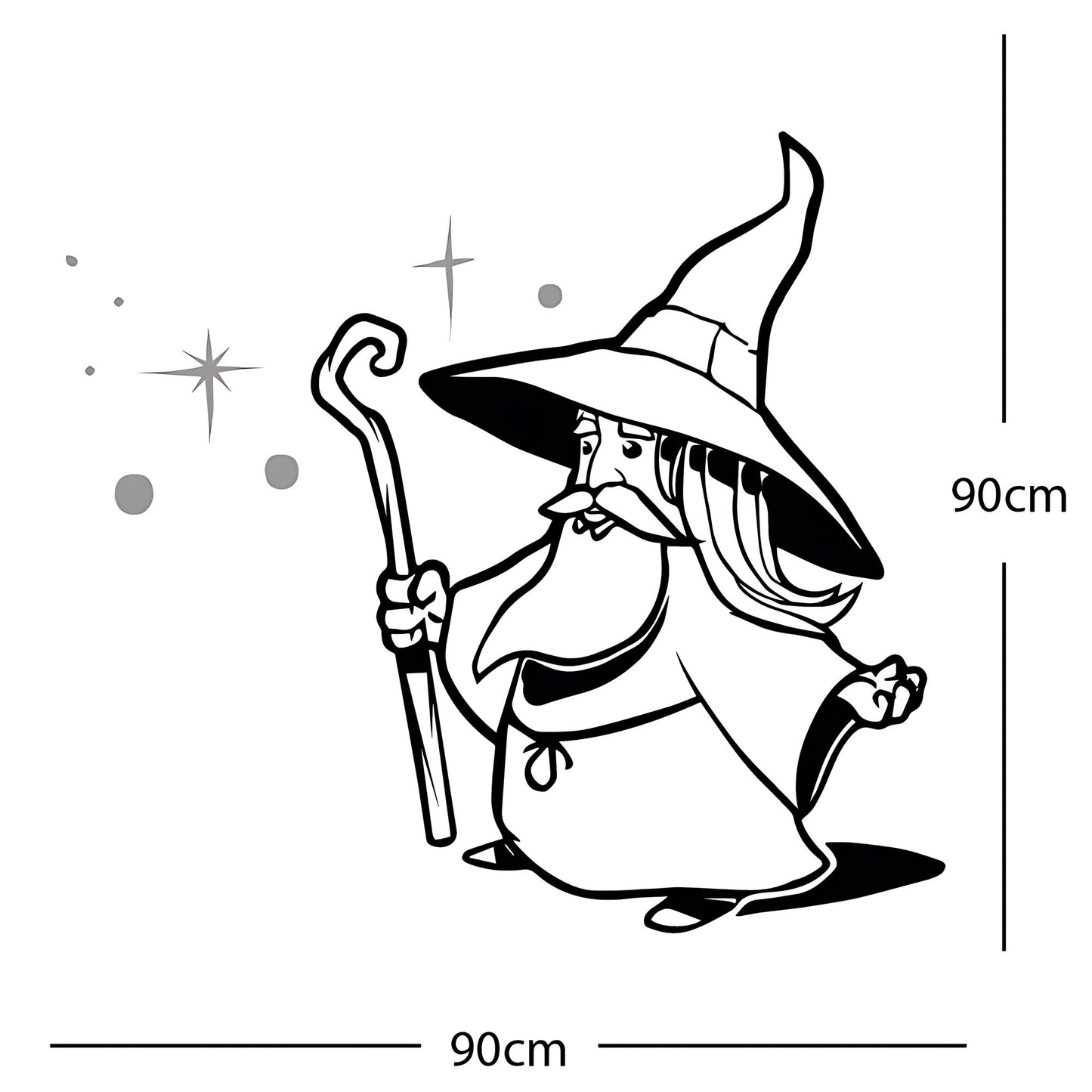 Merlin Wizard Wall Sticker – Fantasy Kids Bedroom Vinyl Decal