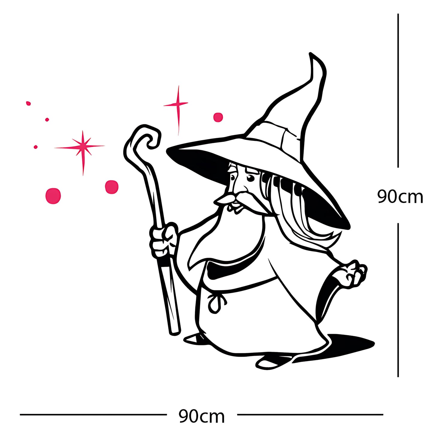 Merlin Wizard Wall Sticker – Fantasy Kids Bedroom Vinyl Decal