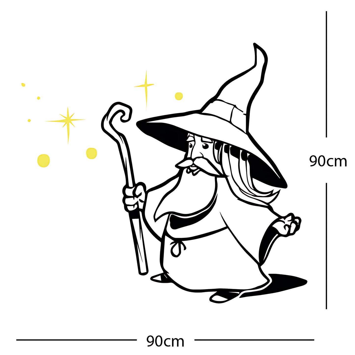 Merlin Wizard Wall Sticker – Fantasy Kids Bedroom Vinyl Decal