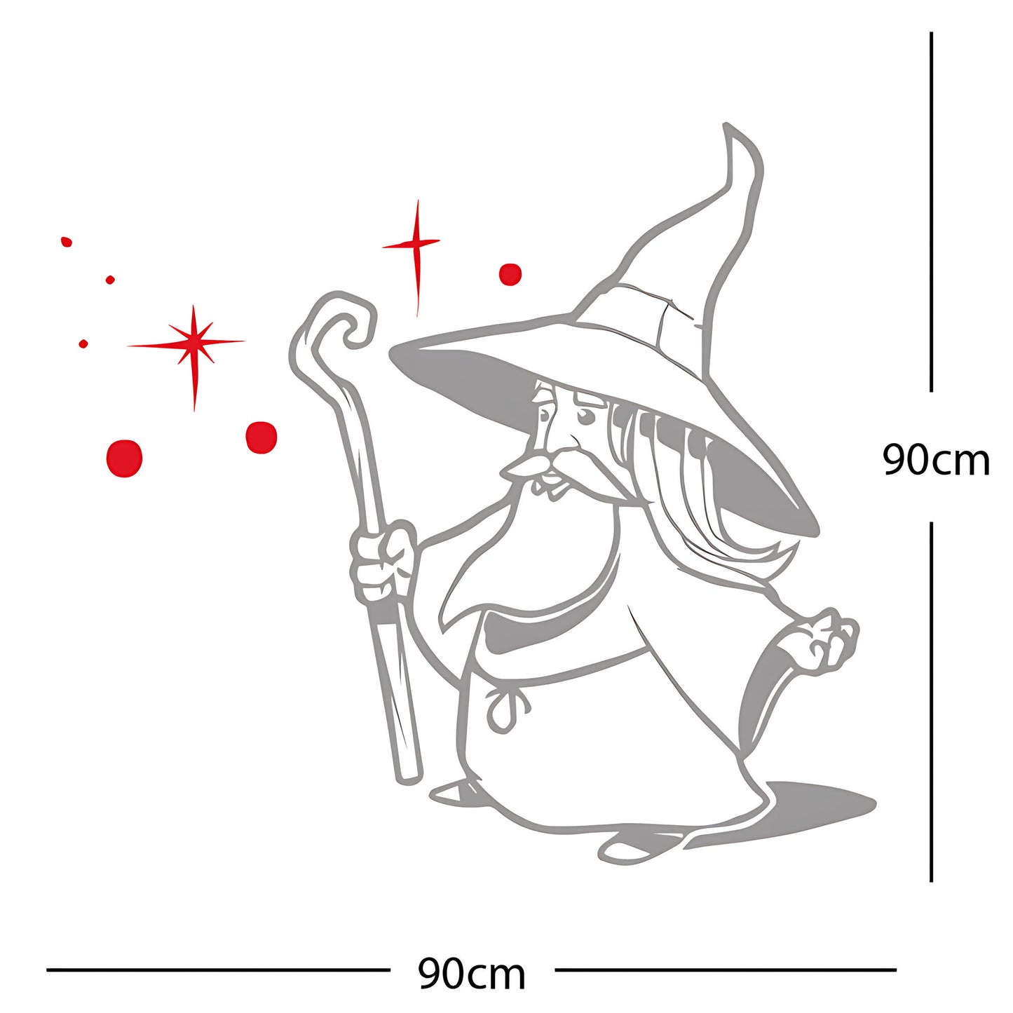 Merlin Wizard Wall Sticker – Fantasy Kids Bedroom Vinyl Decal