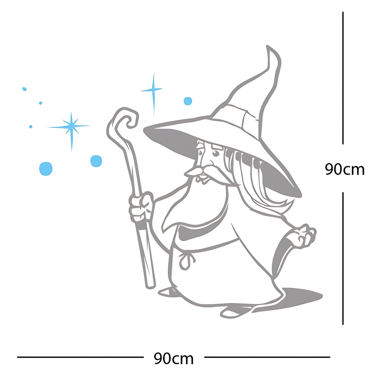 Merlin Wizard Wall Sticker – Fantasy Kids Bedroom Vinyl Decal