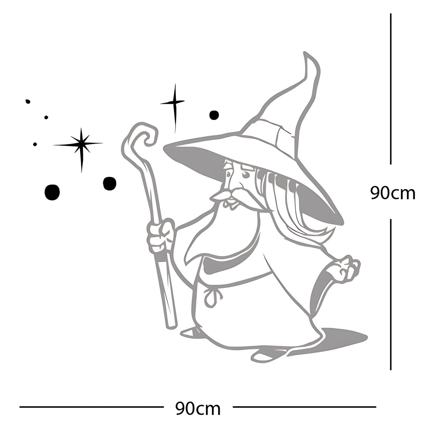 Merlin Wizard Wall Sticker – Fantasy Kids Bedroom Vinyl Decal