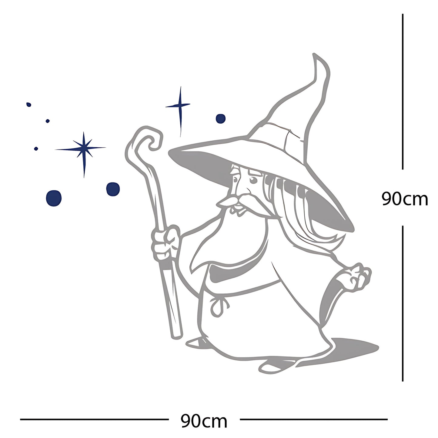 Merlin Wizard Wall Sticker – Fantasy Kids Bedroom Vinyl Decal