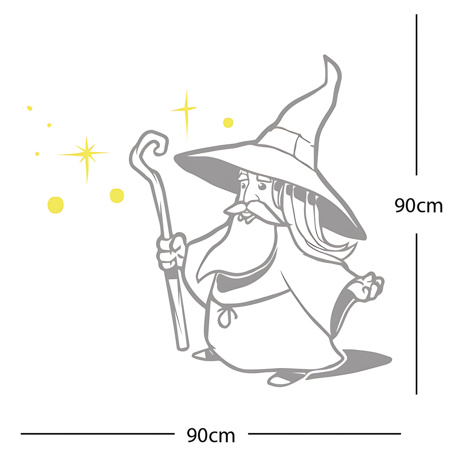 Merlin Wizard Wall Sticker – Fantasy Kids Bedroom Vinyl Decal