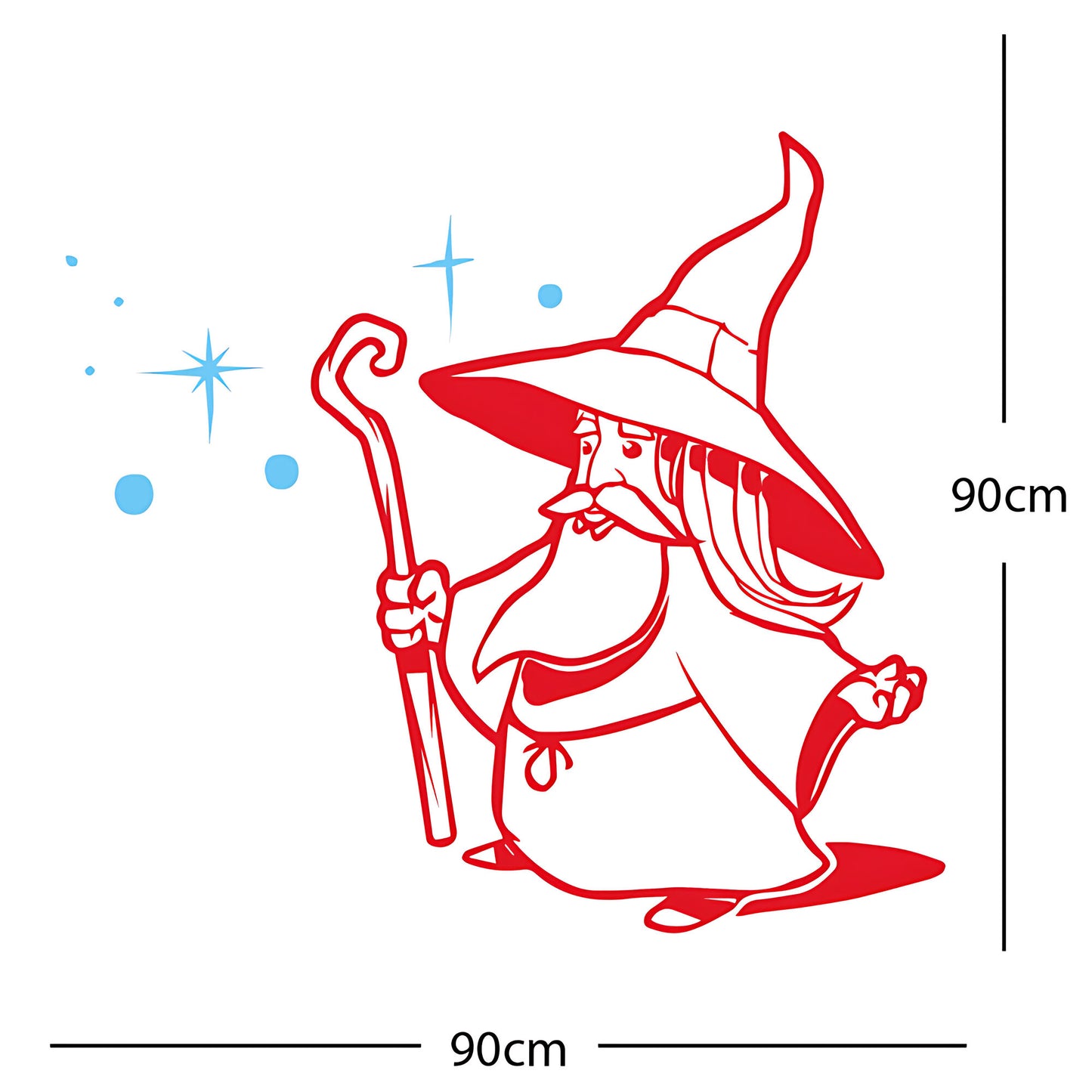 Merlin Wizard Wall Sticker – Fantasy Kids Bedroom Vinyl Decal