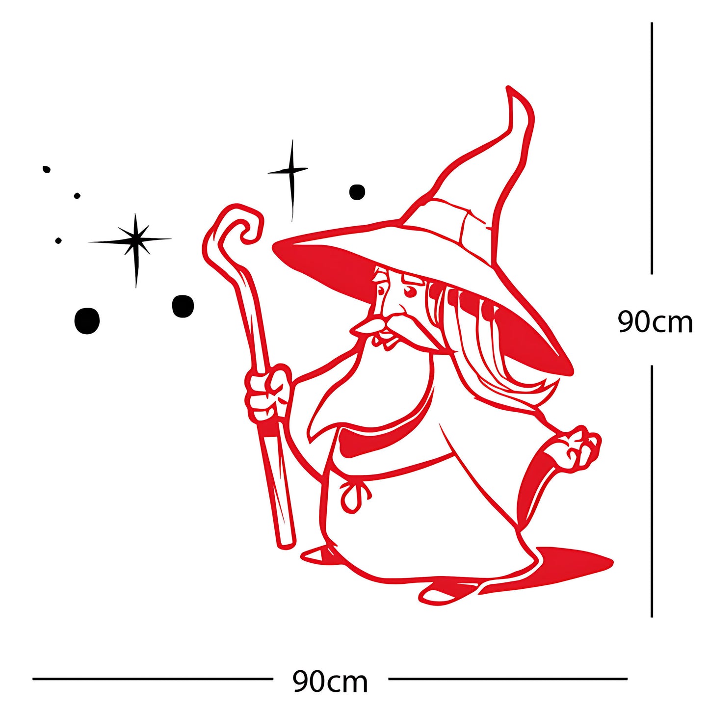 Merlin Wizard Wall Sticker – Fantasy Kids Bedroom Vinyl Decal