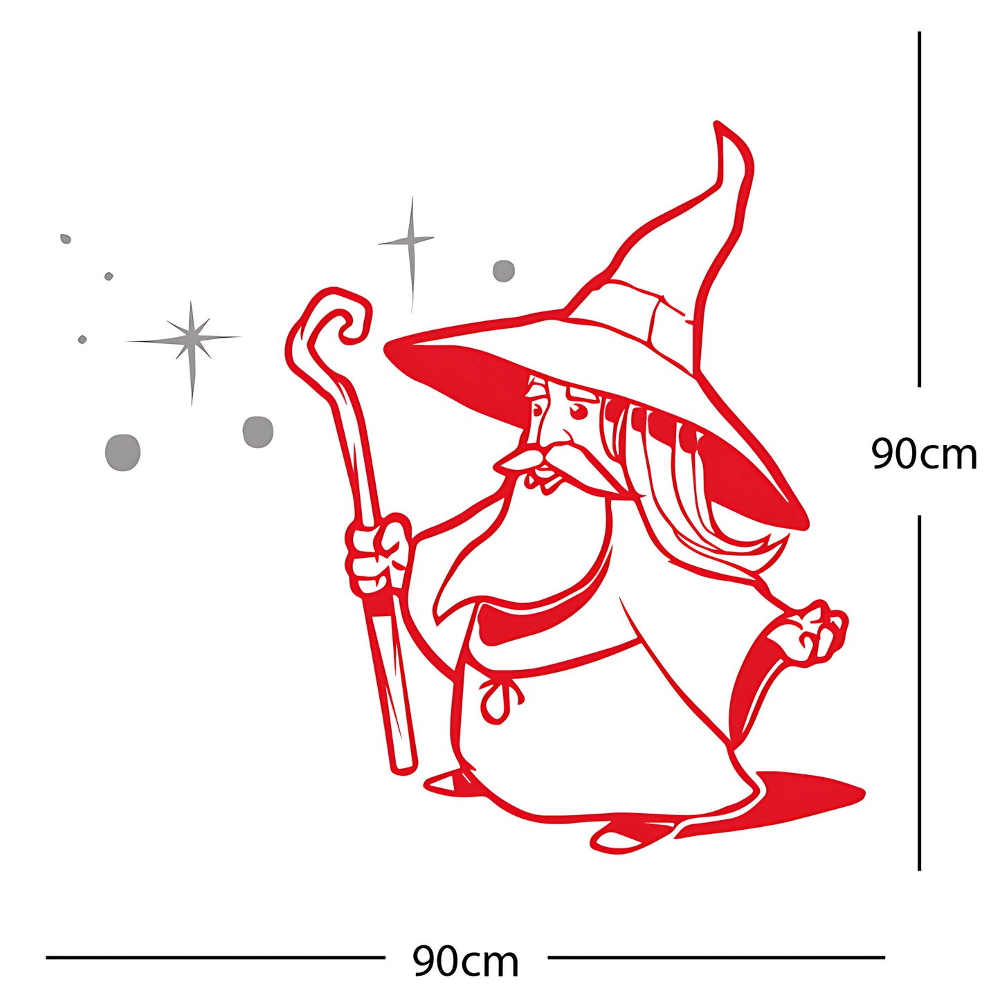Merlin Wizard Wall Sticker – Fantasy Kids Bedroom Vinyl Decal
