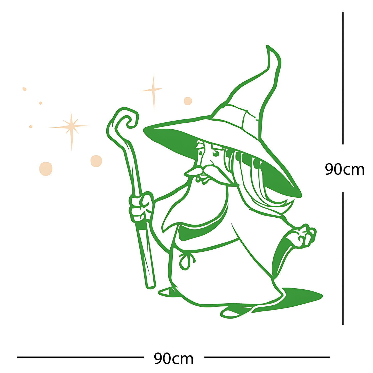 Merlin Wizard Wall Sticker – Fantasy Kids Bedroom Vinyl Decal