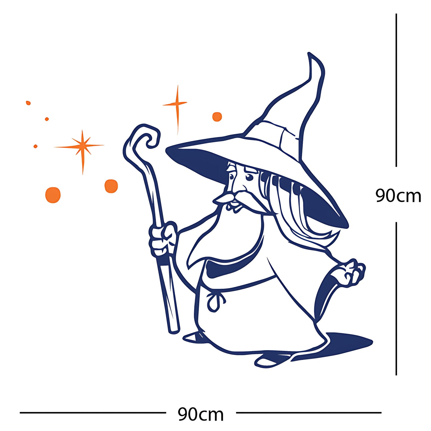 Merlin Wizard Wall Sticker – Fantasy Kids Bedroom Vinyl Decal
