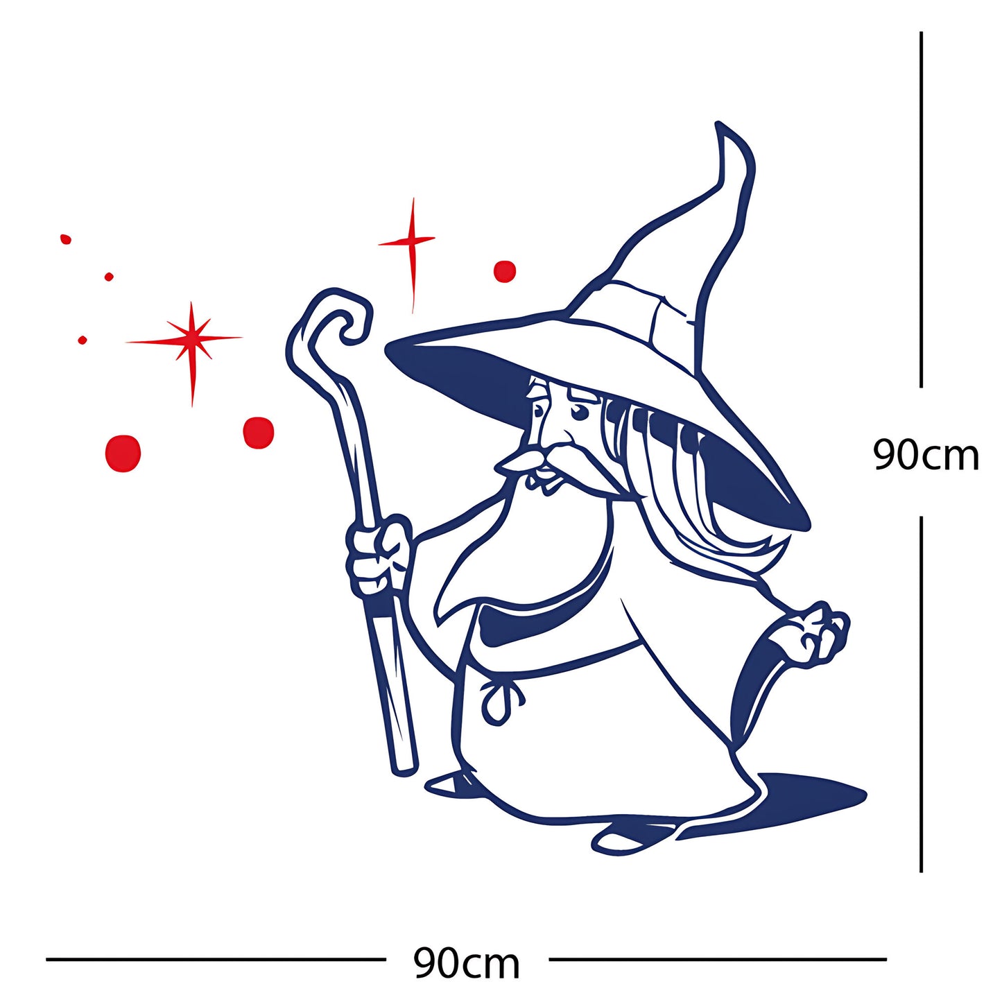 Merlin Wizard Wall Sticker – Fantasy Kids Bedroom Vinyl Decal