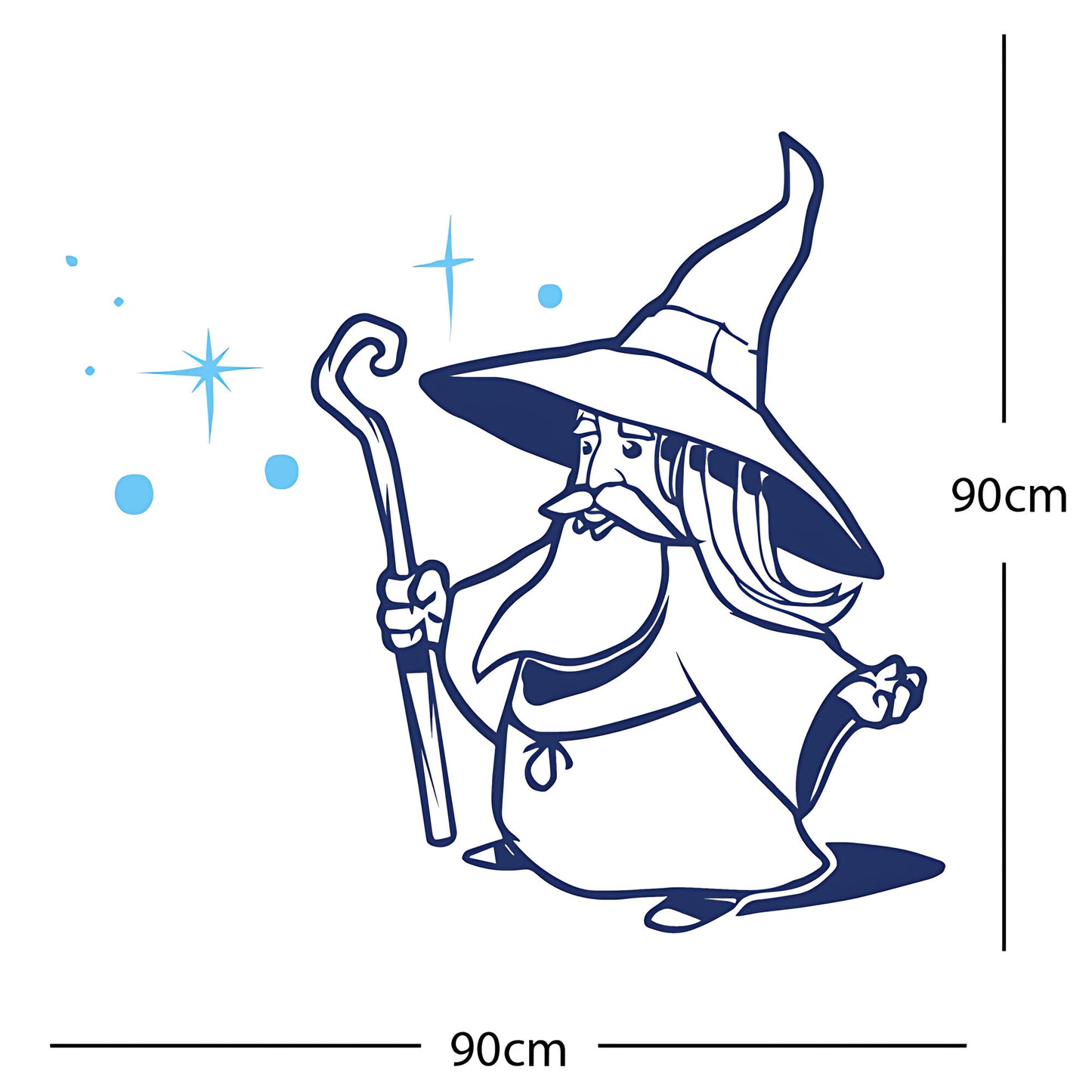 Merlin Wizard Wall Sticker – Fantasy Kids Bedroom Vinyl Decal