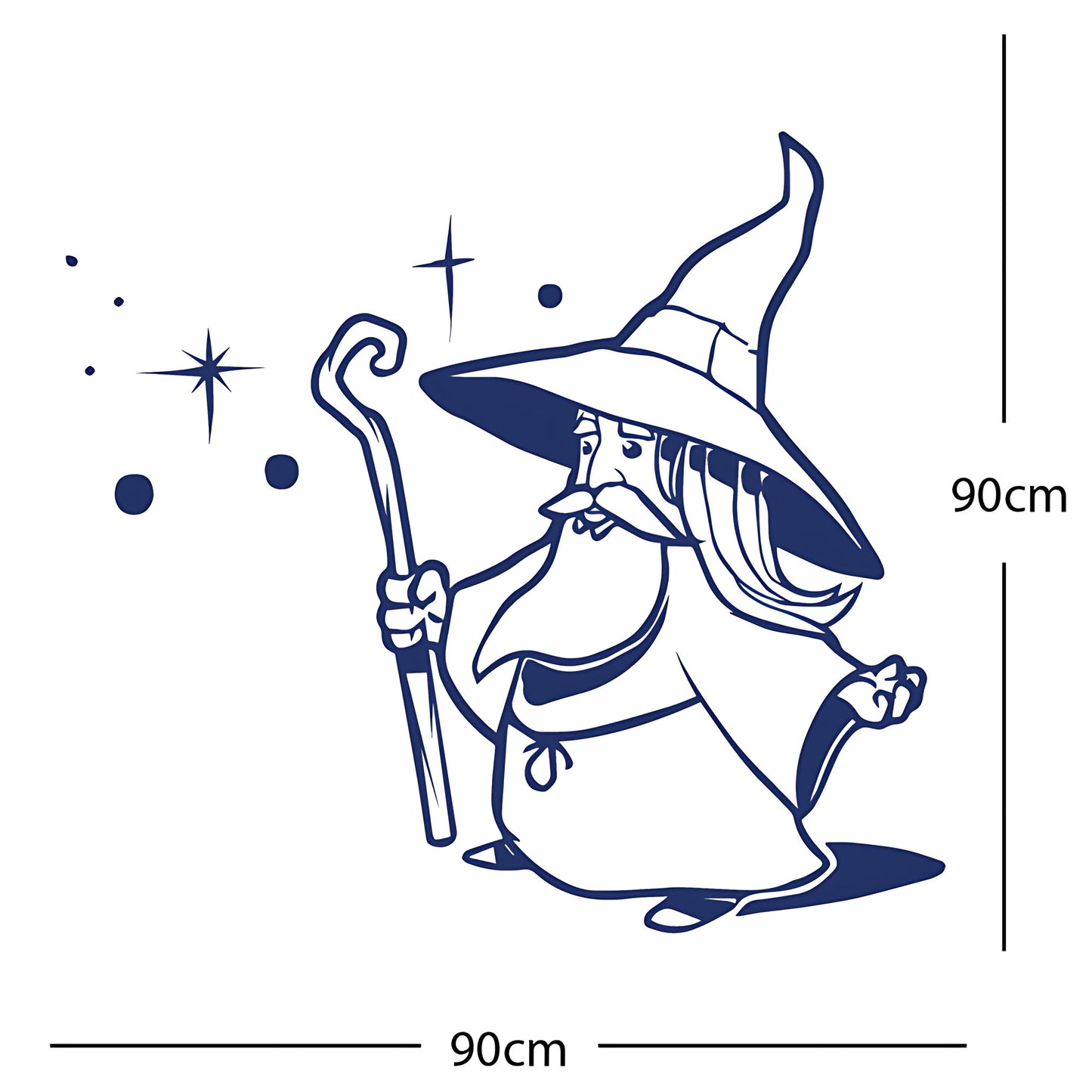 Merlin Wizard Wall Sticker – Fantasy Kids Bedroom Vinyl Decal