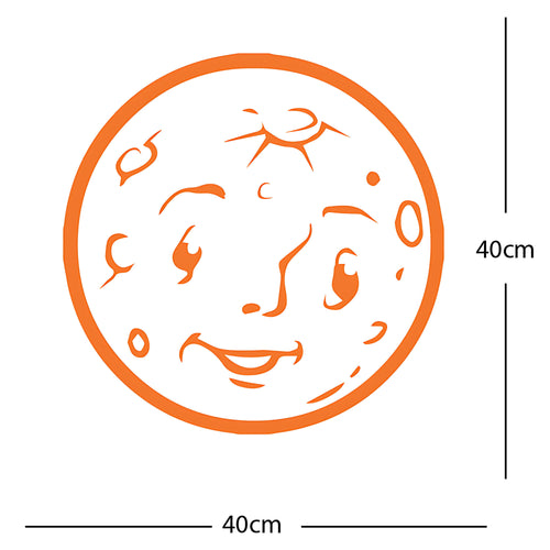 Moon Face Wall Sticker – Space Kids Bedroom Vinyl Decal