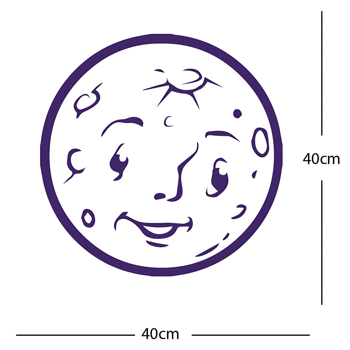 Moon Face Wall Sticker – Space Kids Bedroom Vinyl Decal
