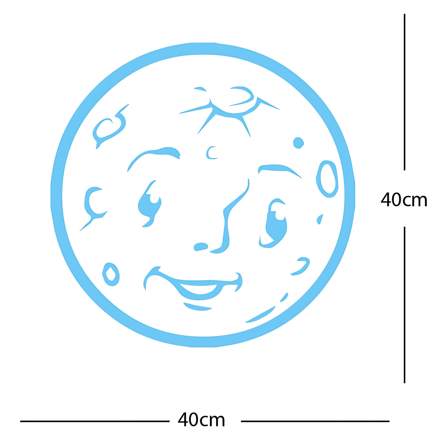Moon Face Wall Sticker – Space Kids Bedroom Vinyl Decal