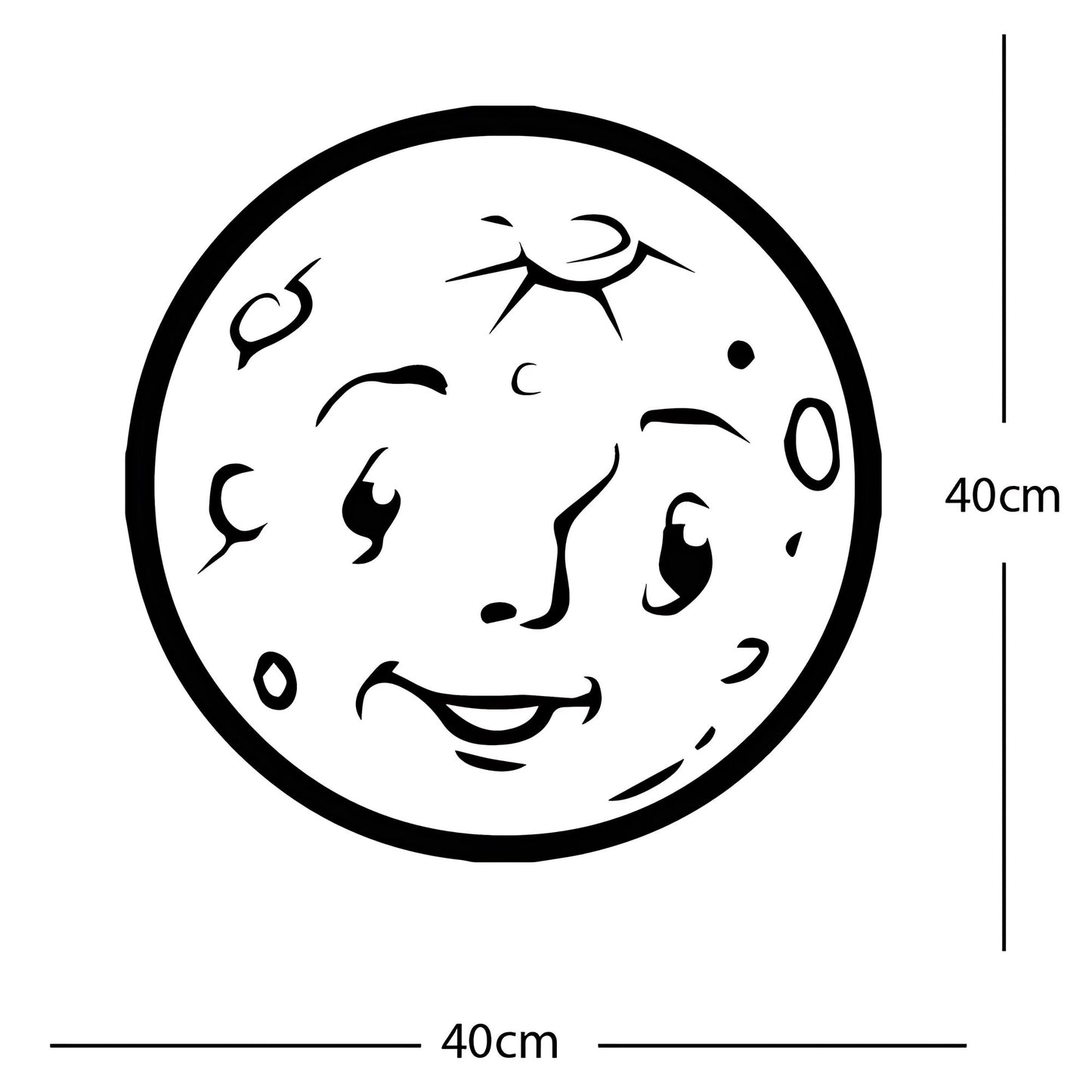 Moon Face Wall Sticker – Space Kids Bedroom Vinyl Decal