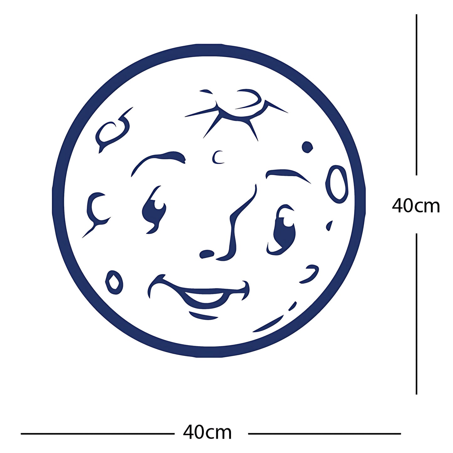 Moon Face Wall Sticker – Space Kids Bedroom Vinyl Decal