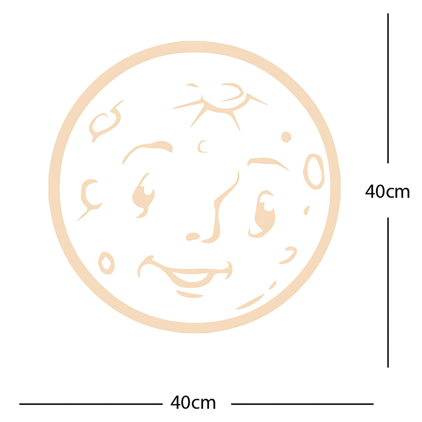 Moon Face Wall Sticker – Space Kids Bedroom Vinyl Decal