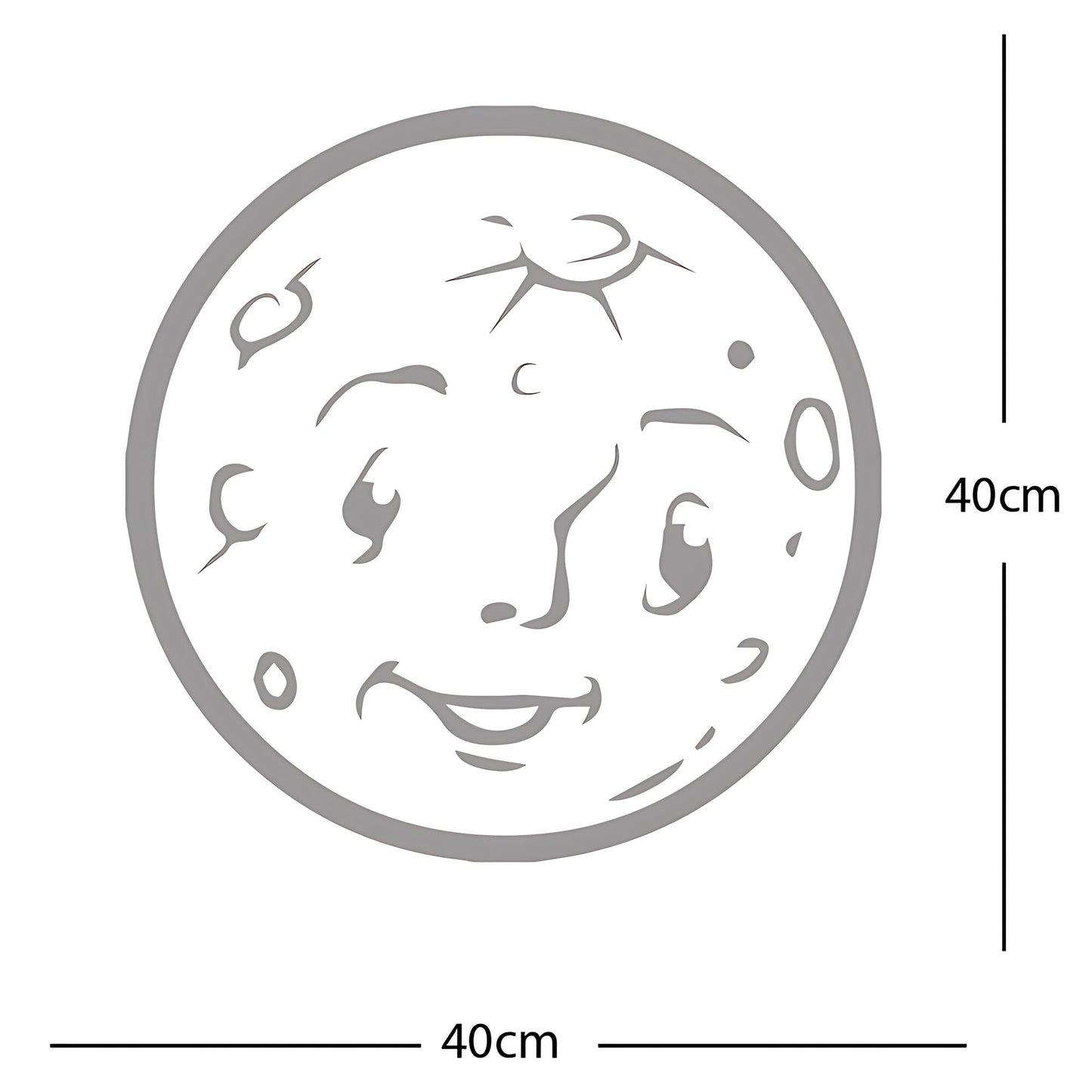 Moon Face Wall Sticker – Space Kids Bedroom Vinyl Decal