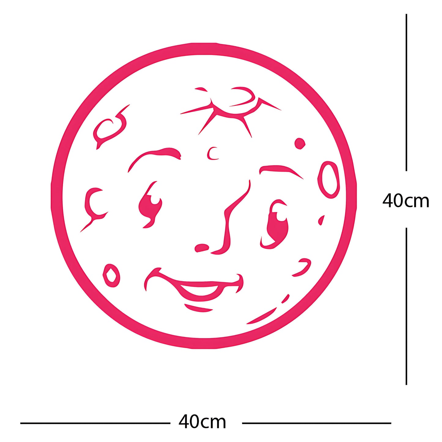 Moon Face Wall Sticker – Space Kids Bedroom Vinyl Decal