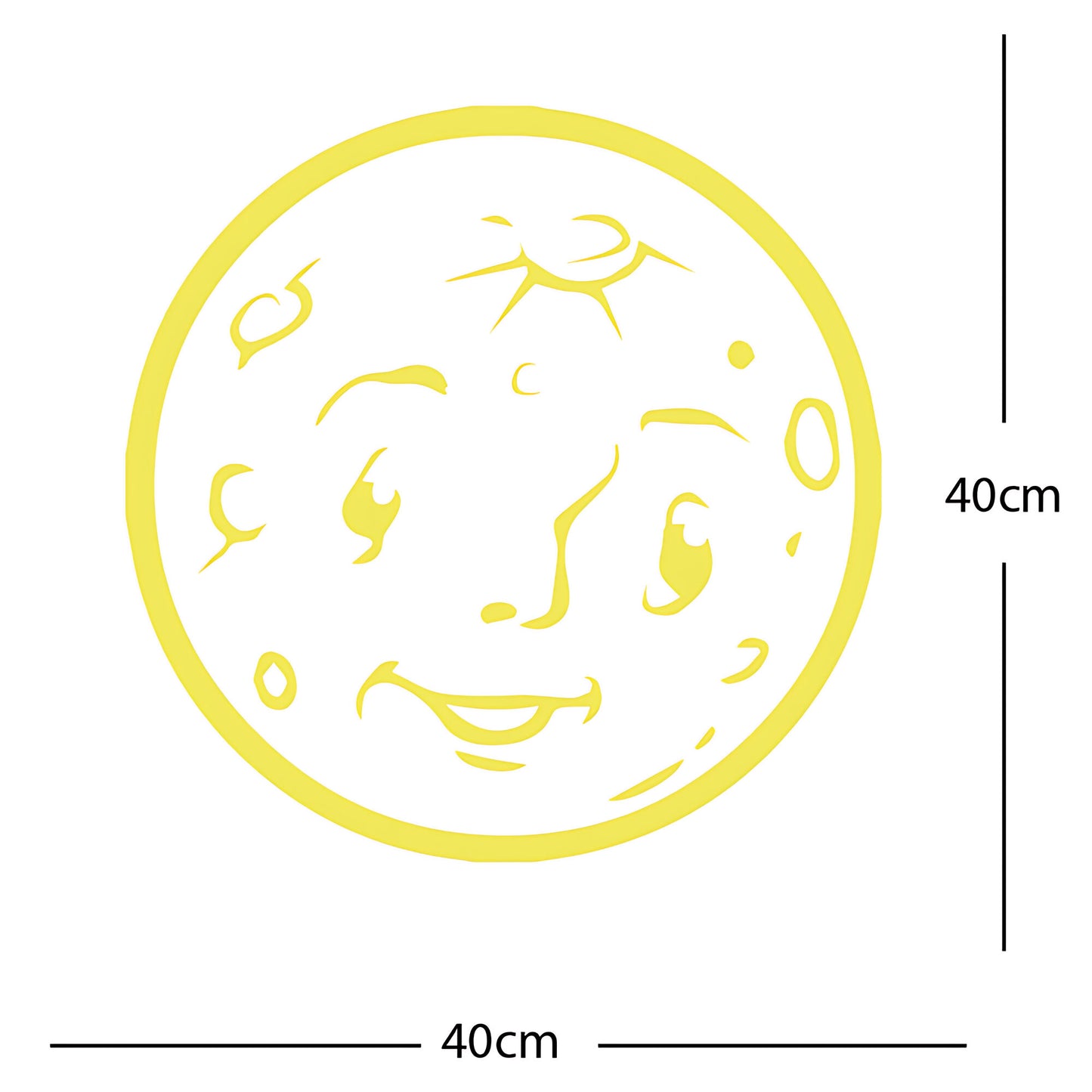 Moon Face Wall Sticker – Space Kids Bedroom Vinyl Decal